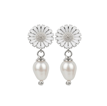 Christina Jewelry & Watches sølv perle ørehænger med blomst